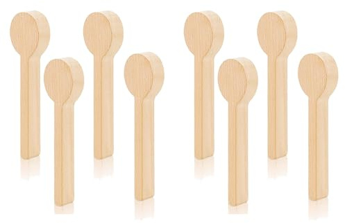 Jnchdghwa 8 Pcs Wood Carving Spoon Blank Beech Wood Unfinished Wooden Craft Whittling Kit for Whittler
