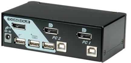 VALUE ROLINE KVM Switch (DisplayPort, USB 2.0), 14013327, Schwarz