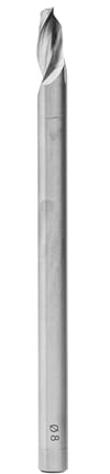 ENT 30007 Spiral-Bohrnutenfräser HS, Schaft (S) 8 mm, Durchmesser (D) 8 mm, NL 14 mm, Z1, GL 120 mm