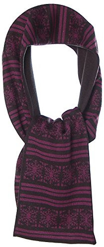 BASEFIELD Herren Schal Strickschal Norwegermuster schwarz beere