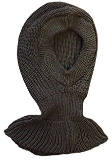 100% Merino Wolle Balaclava Hut Mütze Schal Gestrickt Schafswolle Erwachsene Frauen Männer Unisex Dark grey