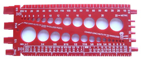 Stainlesstown Nut Bolt Thread Gauge (Red)