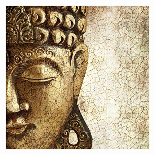 Bilderwelten Buddha Fototapete Vintage inkl. Kleister 240x240cm - Vliestapete Made in Germany - Vintage Tapete Schlafzimmer - Retro Tapete - Wandtapete Vintage Wohnzimmer Flur T_2554