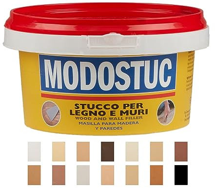 MODOSTUC Bianco - Stucco Professionale In Pasta Pronto all'Uso Per Interni Ideale per Legno e Muro a Rapida Essiccazione e Perfetta Adesione (5 kg)