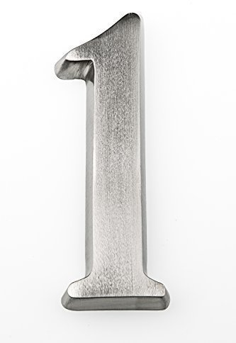 HUBER Hausnummer 1 aus Aluminium 10 cm I Hausnummern für Haus & Tür - Hausnummernschilder in edlem Aluminium 3D Design, House number, eloxiert