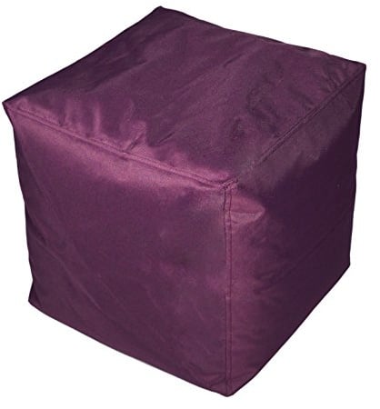 Kinzler S-10117/50 Sitzwürfel, ca. 40x40x40 cm, Outdoor & Indoor, Sitzsack in vielen verschiedenen Farben, wasserabweisender Hocker, lila