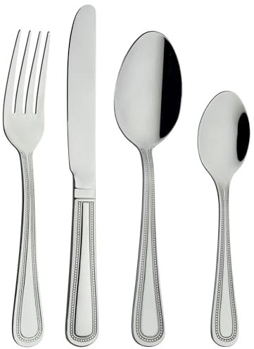 Grunwerg Bead 24-Piece Cutlery Set Gift Boxed, 18/0 Stainless Steel