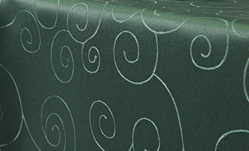 First-Tex Ornament Damast Tischdecke eckig 130x160 dunkelgrün*