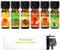 6er Set weihnachtliche und winterliche Duftöle Aromaöle Raumduftöle Christkindl, Zimtrinde, Lebkuchen, Bratapfel, Orange, Weihnachtsgebäck in je 10 ml Fläschchen + Feuerzeug