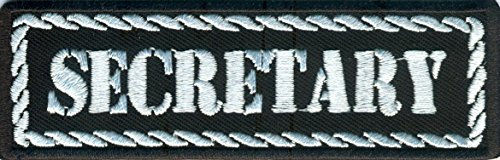Secretary Motorradclub Rankpatch Nametag Rangabzeichen Biker MC Aufnäher Patch