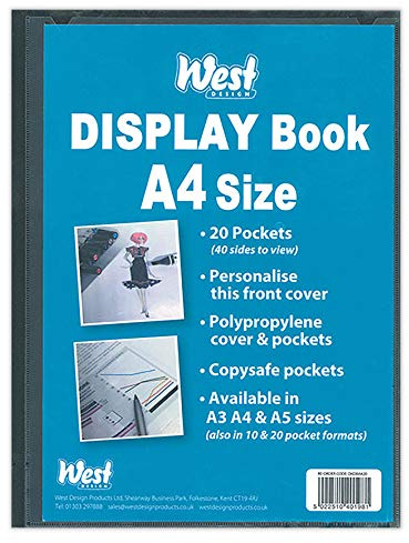 West A4 Display Book containing 10 fixed display sleeves
