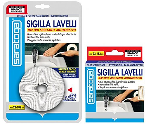 SARATOGA Sigilla LAVELLI mm.22 x cm182 Nastro SIGILLANTE Autoadesivo ANTIMUFFA per LAVELLI E LAVANDINI