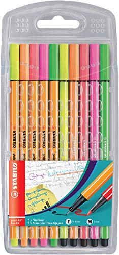 Stabilo Fineliner & Filzstifte Point 88 + Pen 68-10er Pack - Neonfarben (3 Packungen)
