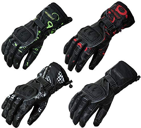 HEYBERRY Winter Motorradhandschuhe gefüttert schwarz weiß Gr. XL