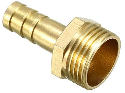 sourcing map Brass Barb Hose Fitting Connector Adapter 8mm Barbed x 3/8 PT Male Pipe