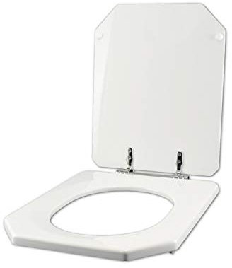 Tapa para inodoro Cesame Deco original, color blanco, asiento de inodoro para tabla de madera