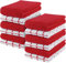 Utopia Towels - 12er Pack Geschirrtücher Küchentücher, 38 x 64 cm Baumwolle Geschirrtüch – Maschinenwaschbar (Rot und Weiß)