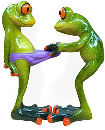 Dorlotou Frosch niedliche, lustige grüne Frosch-Figuren für Zuhause Schreibtisch Badezimmer Dekoration 001