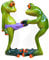 Dorlotou Frosch niedliche, lustige grüne Frosch-Figuren für Zuhause Schreibtisch Badezimmer Dekoration 001
