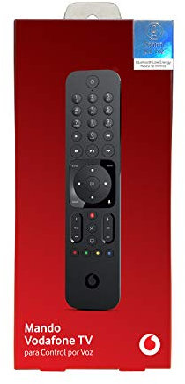 VODAFONE R3170301 Control Remoto de Reemplazo para Control por Voz de Vodafone, No Requiere Configuración, TV Control Remoto para Decodificador Vodafone TV 4K, Color Negro