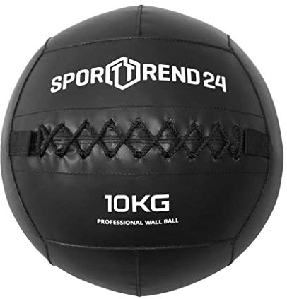Sporttrend 24® Wall Ball 3kg, 4kg, 5kg, 6kg, 7kg, 8kg, 9kg, 10kg, 12kg in schwarz | Gewichtsball, Trainingsball, Gewicht, Ball, Bälle, Fitness (schwarz, 10kg)