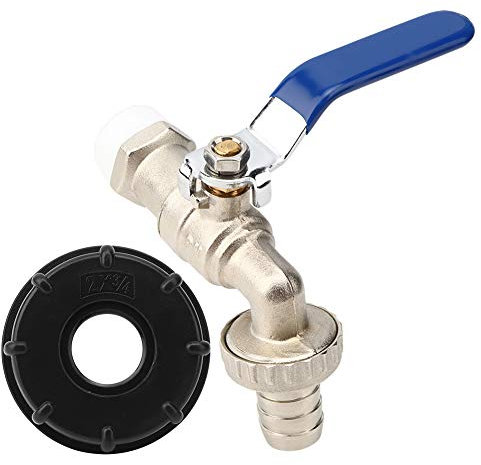 IBC Tank Adapter Garten Wasserhahn Schlauchdeckel Anschluss Ersatzventil Armaturenteile G3/4in Messing Wasserhahn für Hausgarten