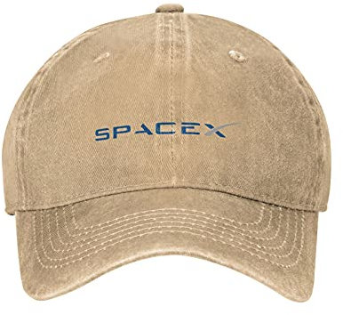 Unisex OSFA Baseball Cap Superlight Relaxed Retro Curve Bill Snapback Hat, Spacex, Large