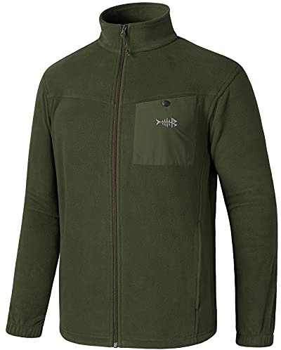 Bassdash AllDay Giacca in pile da uomo con zip intera Cappotto invernale in pile polare di peso medio traspirante morbido con tasche