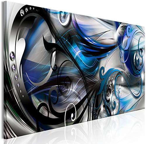 decomonkey Akustikbild Abstrakt 135x45 cm 1 Teilig Leinwand Modern Bilder Wandbilder XXL Schallschlucker Schallschutz Akustikdämmung Wandbild Deko Leise Modern Diamanten Ornament