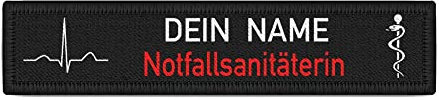Notfallsanitäterin QRS Patch Feuerwehr Rettungsdienst personalisierbar #38471