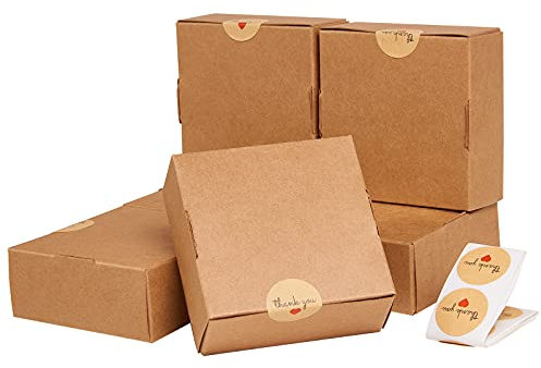Airssory 30 Stück/Set 8,5 x 8,5 cm Kraftpapierbox Faltschachtel Quadratisch für Weihnachten Feiertage Geburtstage Hochzeit Geburtstag Party Handwerk Verpackung