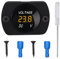 YIXISI Wasserdichtes Auto Voltmeter mit LED Digital Anzeige und Montageplatte, DC 12V 24V Rundes Spannungsmessgerät mit Klemmen, Mini LED Spannungsprüfer für Boot Fahrzeug Motorrad LKW ATV UTV, Orange