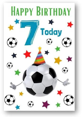 Second Ave Glückwunschkarte zum 7. Geburtstag, Fußball