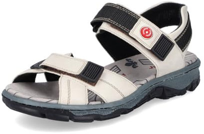Rieker Damen Klassische Sandalen 68851, Frauen Sandalen,Sommerschuhe,Freizeitschuhe,offene Schuhe,Strandschuhe,Weiss (80),38 EU / 5 UK
