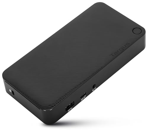 Targus USB C Docking Station Universal DV4K, USB C Laptop Docking Station Dual Monitor 2 DisplayPort, Power Delivery 3.0 65WDC, Works w/Operating Systems Like Windows, Mac, Android, iOS (DOCK315USZ)