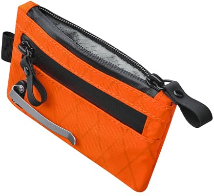 ALPAKA Zip Pouch Pro Orange X-Pac VX25 | Minimalistische Geldbörse Herren mit RFID-Schutz | Portmonee Herren mit 3 Multifunktions-Fächer | Für 4-12 Karten | Wetterfest | Kompatibel mit HUB Keychain