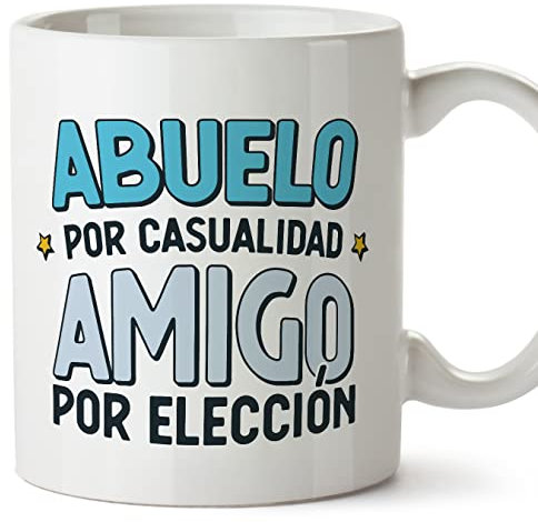 MUGFFINS Tazas para ABUELO - En Español - Por Casuaildad Amigo Por Elección - 11 oz / 330 ml - Regalo original y divertido