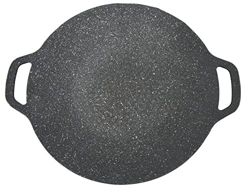 Atyhao Plancha Coreana para Fiestas de Barbacoa, Parrilla Coreana con Asa Doble (34cm)