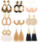 FUNEIA 9/12 Paar Statement Ohrringe Set für Damen Frauen Boho Rattan Harz Acryl Tropfen Hängend Ohrringe Geometrische Große Quaste Creolen Strandohrringe Modeschmuck (Mehrfarbig C 9)