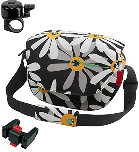 Rixen & Kaul Fahrrad Lenkertasche Schultertasche Umhängetasche FunBag Margarite + Lenkeradapter inkl. Fahrradklingel