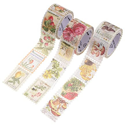 MAGICLULU 3rollen Stempel-washi-tapes Selbstklebende Diy-deko-aufkleber Bastelstempel-aufkleber Stempelbänder Für Notizbücher Alben Und Karten