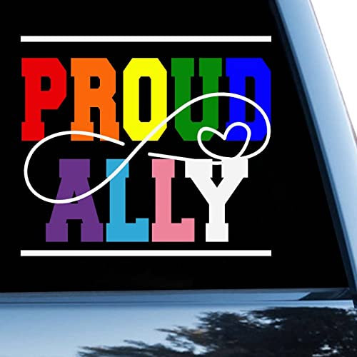 LGBT Pride Auto-Aufkleber Fensteraufkleber Proud Ally Rainbow Pride Vinyl-Aufkleber für Autos, LKW, Pansexuell, LGBTQ Autoaufkleber, 38,1 cm