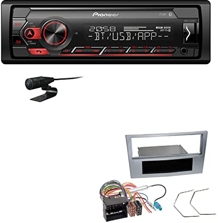 Pioneer MVH-S320BT 1-DIN Bluetooth Autoradio USB FLAC Spotify mit Einbauset passend für Opel Astra H 2004-2010 matt Chrom