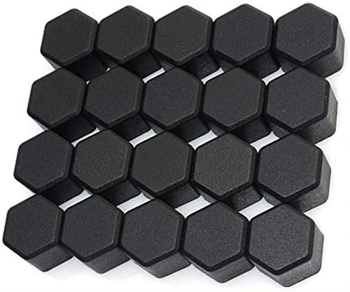 20 Stücke Automuttern 15mm 17mm 19mm 21mm Silikagel Radmuttern Schraubenbolzen Dekorative Reifen Rad Reifen Schraubkappe Auto Radmutterkappen-Schwarz,19mm