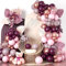 Burgundy Pink Balloon Arch Garland Kit, Burgundy Ruby Red Dusty Purple Pastel Pink Metallic Rose Gold Confetti Balloon Arch Kit for Women Girls Birthday Wedding Baby Bridal Shower Party Decorations