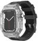 NRYCR Nouveau 44 mm, 45 mm, 41 mm, 40 mm, étui de luxe transparent, bracelet en caoutchouc fluoré pour Apple Watch Series 8/7, iWatch SE 6 5 4 Sports Rubber Band Mod Kit, 40mm, Agate