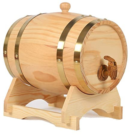 Barril de Vino Barril de Roble Barril De Roble 1.5L/3L/5L/10L/20L/25L/30L/50L Madera Dispensador De Barril De Vino Cubo De Almacenamiento Barriles De Cerveza,For Almacenamiento Whisky Bourb(Size:20L)