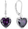 JO WISDOM Damen Hängende Ohrringe Herz Silber 925 mit 3A Zirkonia Kristall Februar Geburtsstein Amethyst Farbe,Schmuck für Frauen
