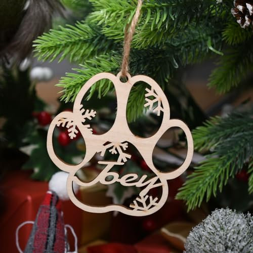 Personalisierte Weihnachtsbaumkugel mit Namen, Hund Custom Name Ornamente, Weihnachtsdekoration, personalisiertes Geschenk zum Aufhängen (XF1, 1 Stück)