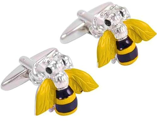 Manschettenknopf Biene, Unique, Kupfer, Messing